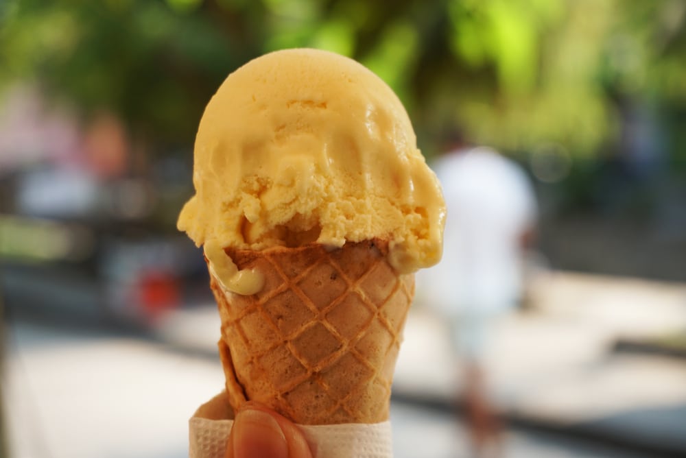 Mango Ice Cream In Cone 