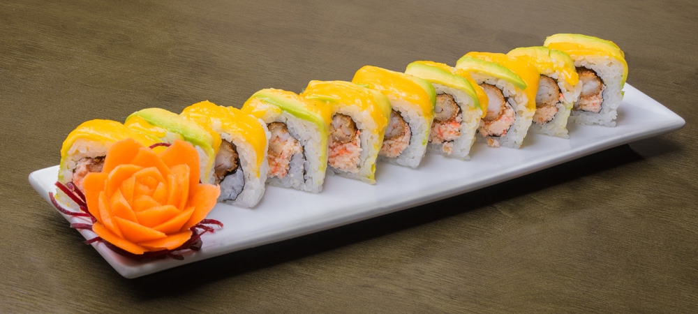 Mango And Avocado Sushi Roll