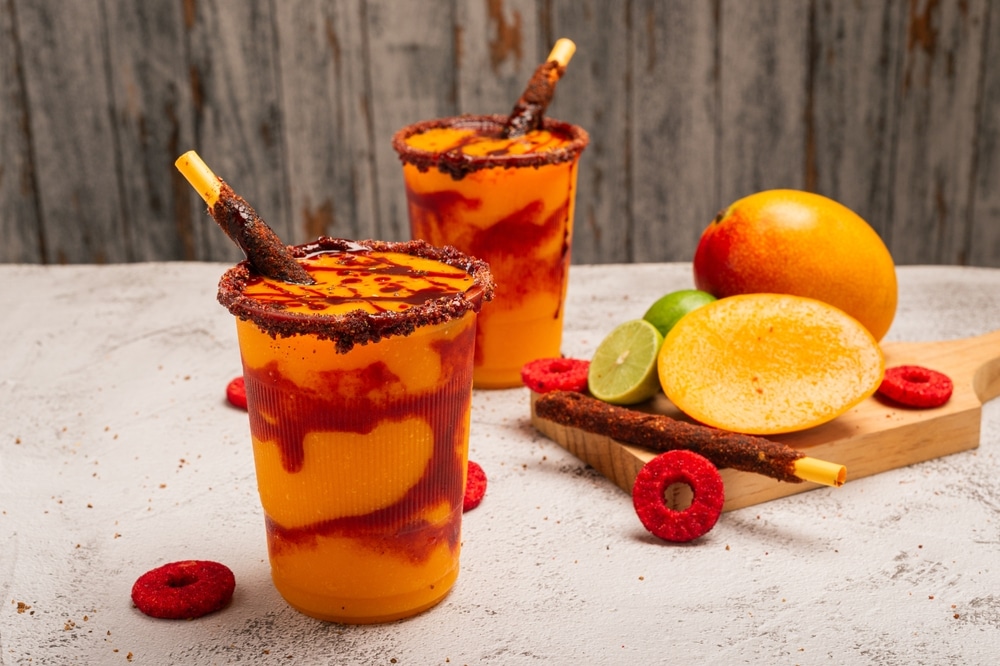 Mangonada Typical Mexican Mango Smoothie With Chamoy Sauce And Lime