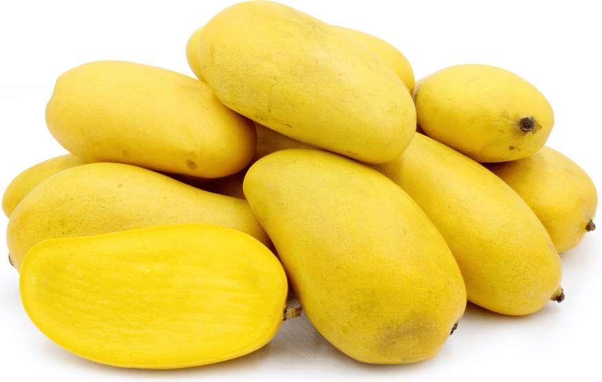 A view of yellow ripe mangoes